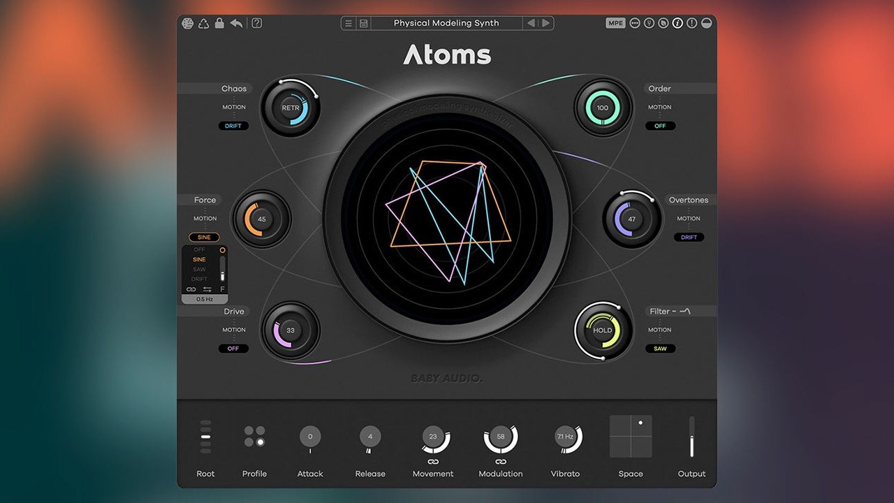 Baby Audio released Atoms - a synthesizer based on a virtual network of objects of different masses and springs