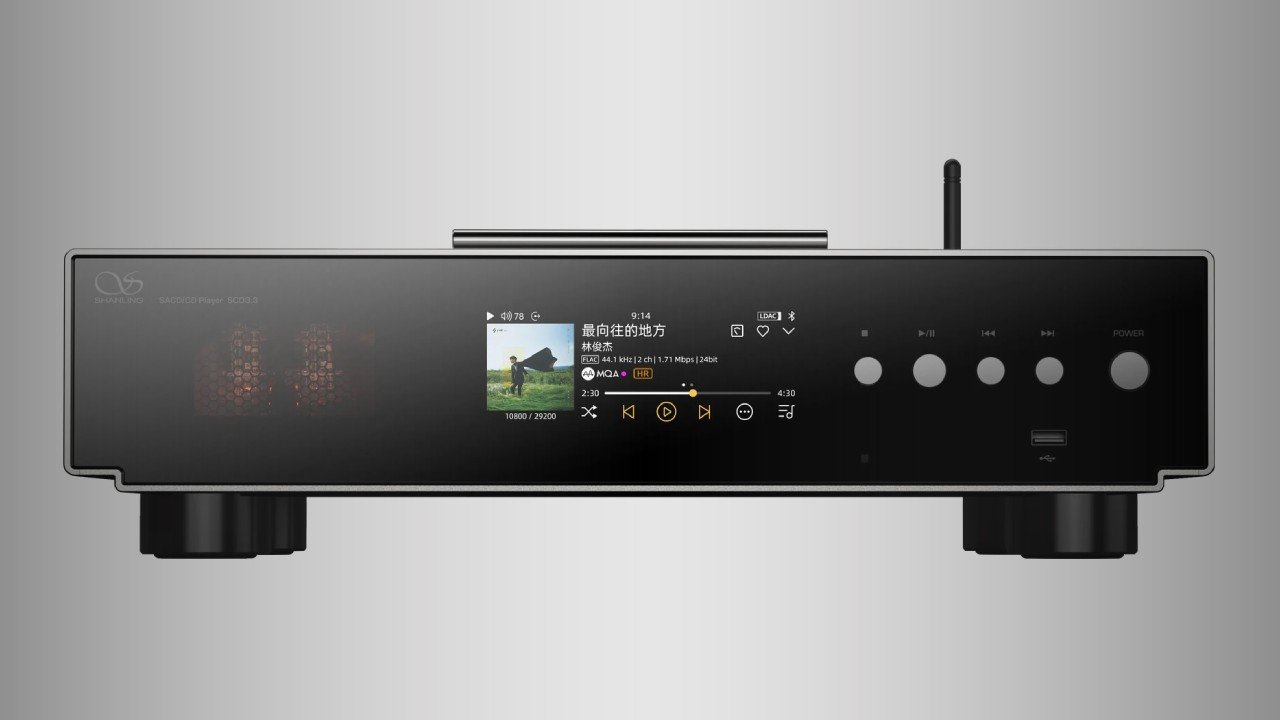 Shanling SCD3.3 is a high-end top-loading SACD player with a discrete R2R DAC, 12AT7 tube output, dual clocks and USB/Bluetooth support for true audiophile sound.