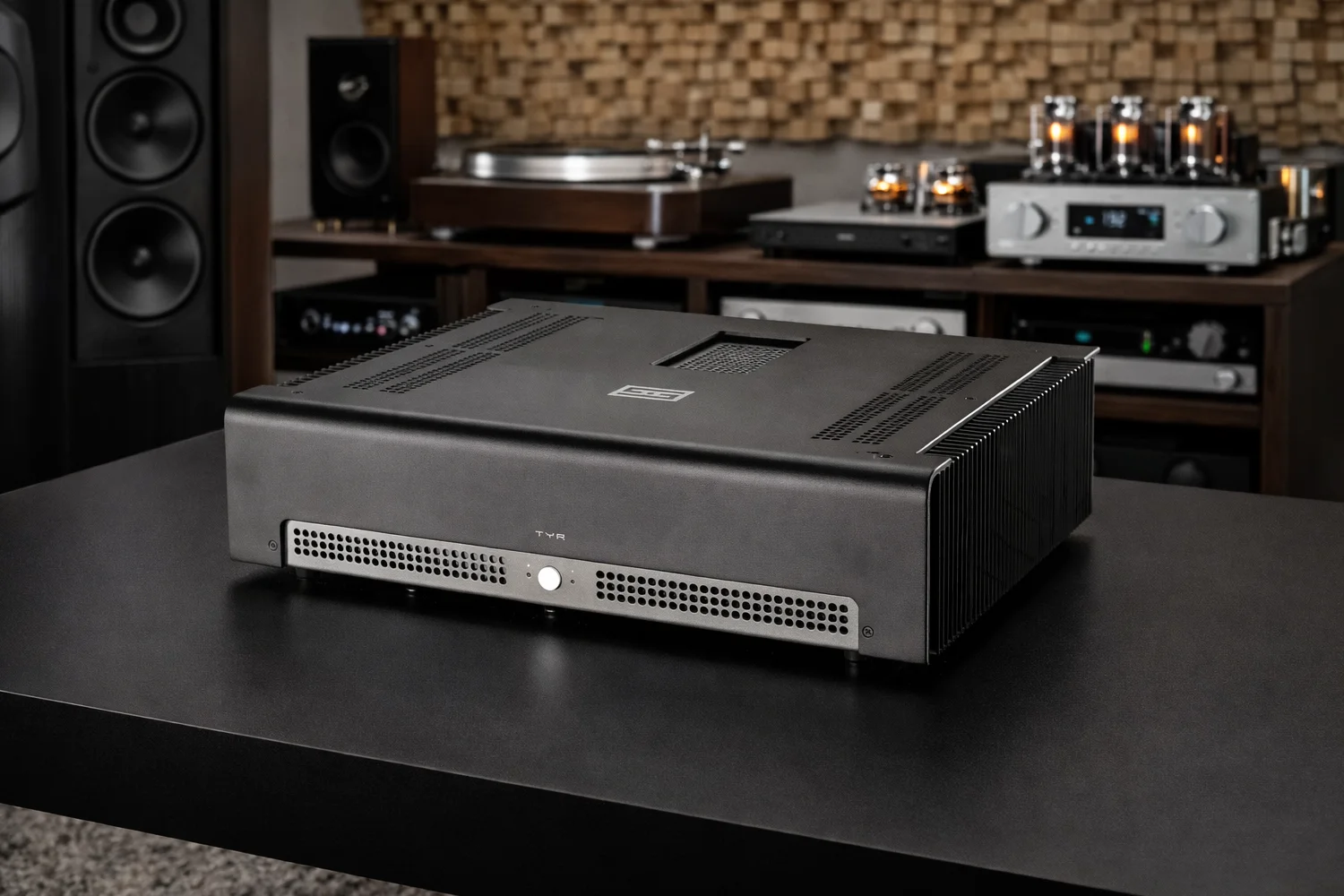 The Schiit Tyr is a no-compromise monoblock amplifier delivering 200W into 8Ω, advanced Nexus and Continuity technology, and massive power reserves.